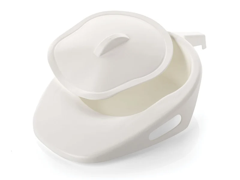 Padella a Pantofola con Manico e Coperchio 1500 Ml - Bianca - Plastica