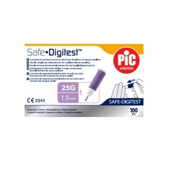 Lancette digitest safe Pic 25G x 1,5mm - conf.100 pz.