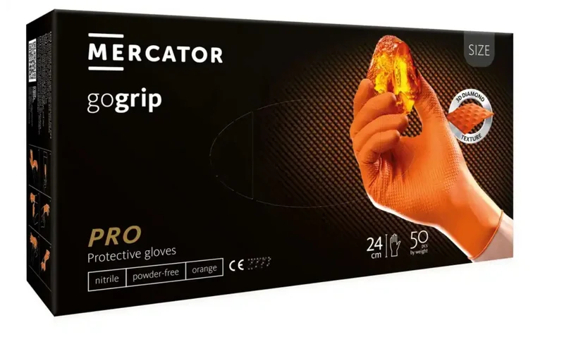 Guanti Orange puntinati in nitrile senza polvere Gogrip