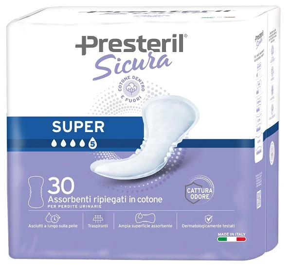 Presteril sicura assorbente incontinenza super 30 pezzi