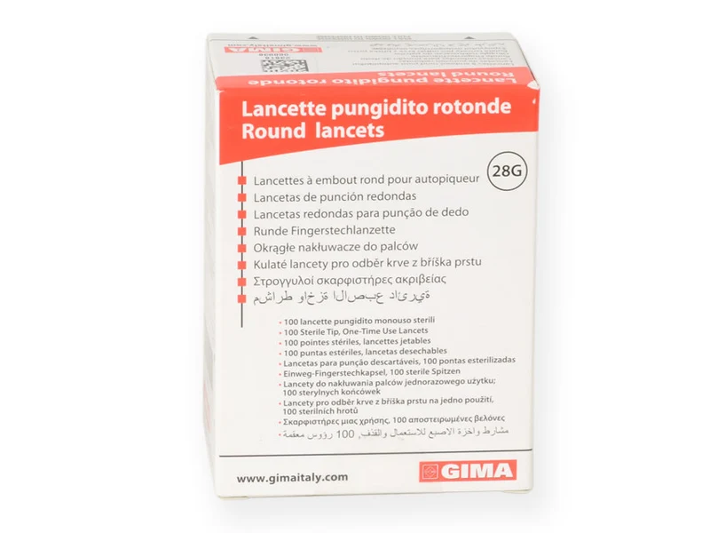 Lancette pungidito 28G sterili per Glucometro Gima e universali - Conf.100 pz.
