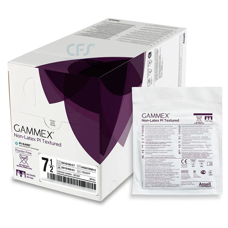 Guanti chirurgici sterili in poliisoprene senza polvere GAMMEX PI (50 paia)
