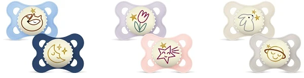 Mam succhietto original night 2-6 mesi silicone 2 pezzi