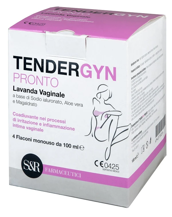 Tendergyn pronto lavanda vaginale a base di sodio ialuronato aloe vera e magarldrato 4x100 ml
