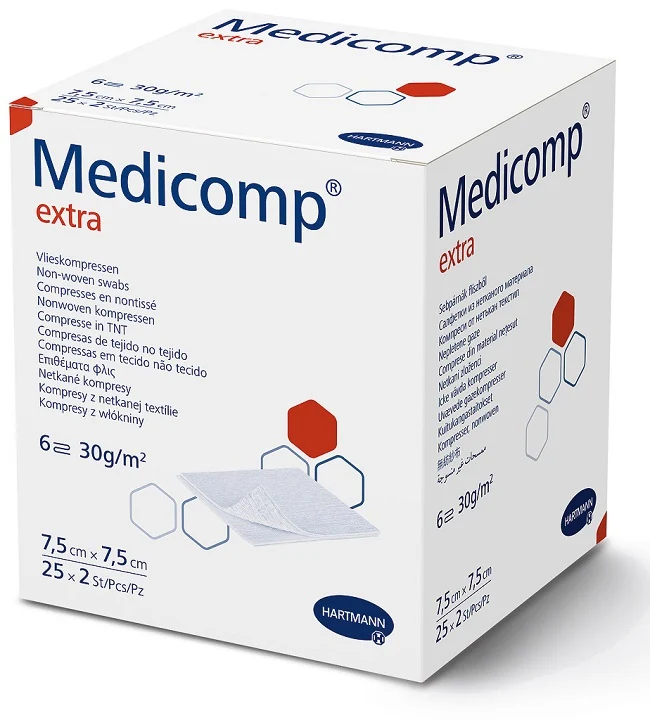 Medicomp extra garza compressa tnt 7,5x7,5cm 25 buste con 2 garze