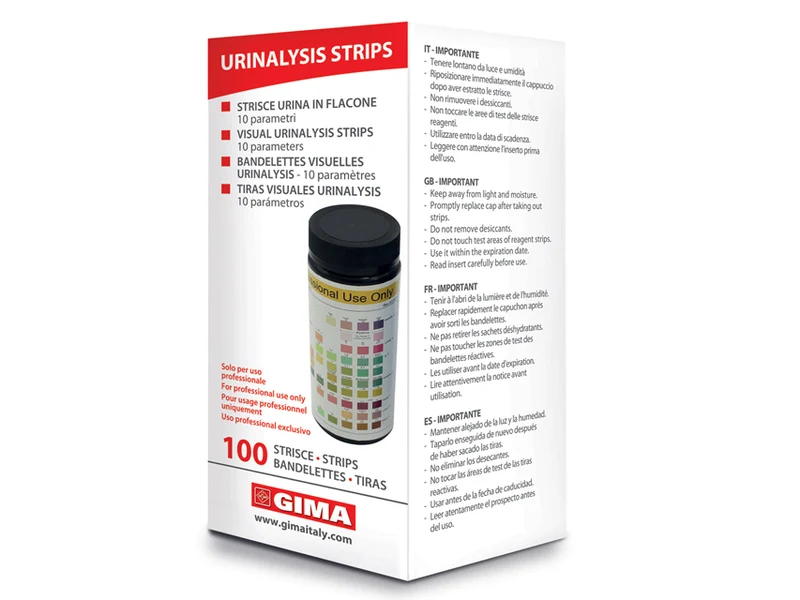 Strisce urina 10 parametri Urinalysis - Flacone da 100 pz.
