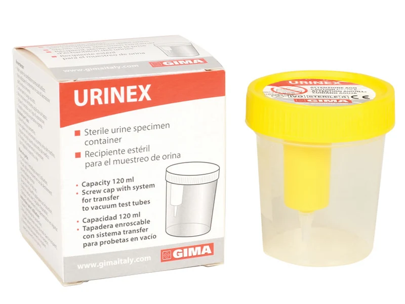 Contenitore per le urine Plus sterile da 120 ml con tappo a vite e punto di prelievo - conf. singola