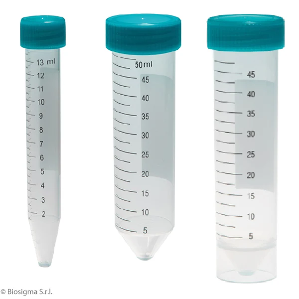 Provetta conica per centrifuga 50ml in PP- Tappo a vite - In rack. Conf.500 pz.
