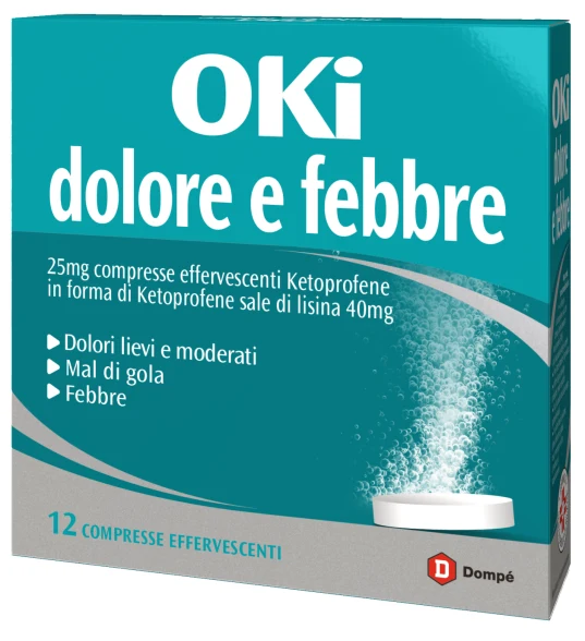 Oki dolore e febbre 25 mg compresse effervescenti ketoprofene