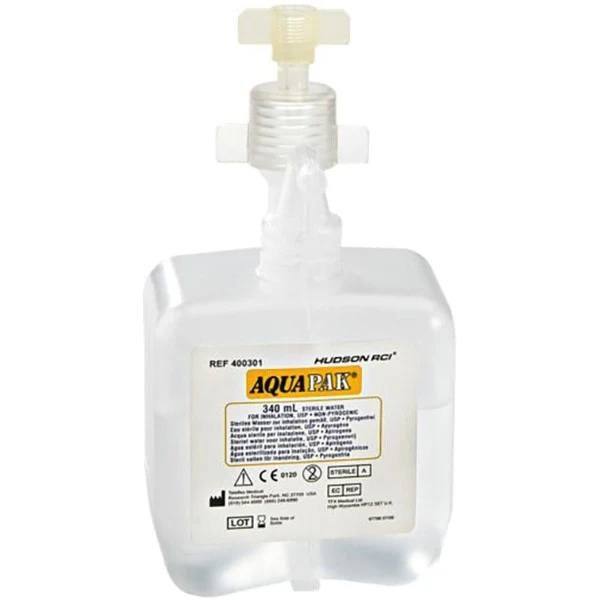 Acqua sterile distillata Aquapak da 340 ml - Con adattatore