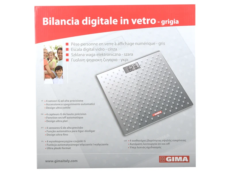 Bilancia digitale da bagno in vetro grigia