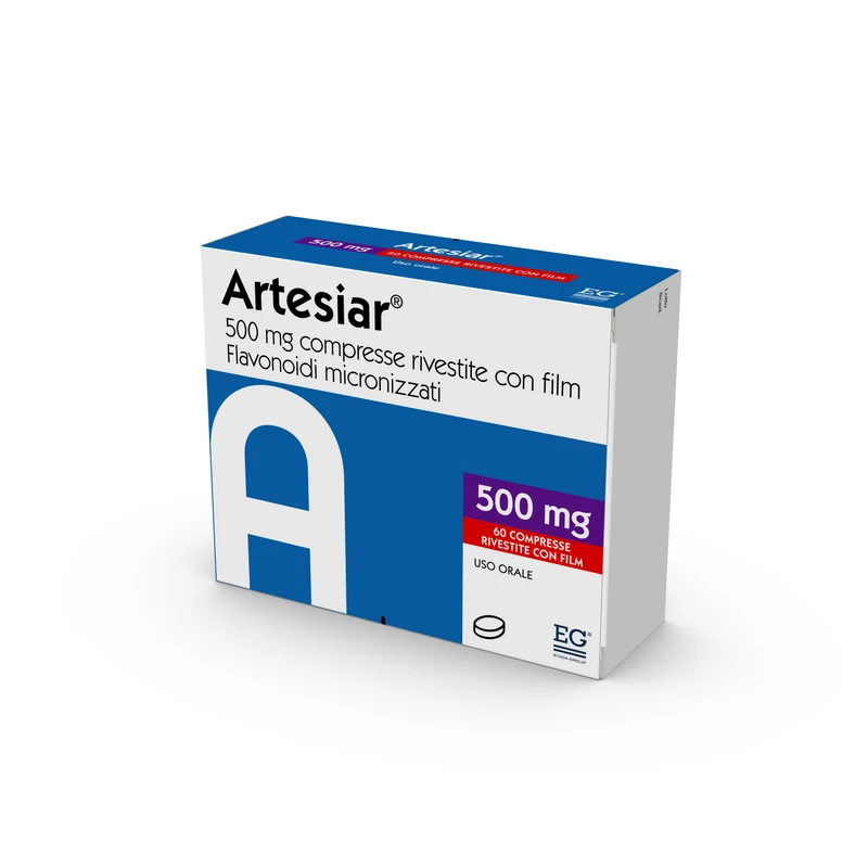 Artesiar 500 mg compresse rivestite con film flavonoidi micronizzati, come diosmina e altri flavonoidi espressi come esperidina
