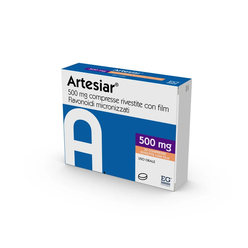 Artesiar 500 mg compresse rivestite con film flavonoidi micronizzati, come diosmina e altri flavonoidi espressi come esperidina