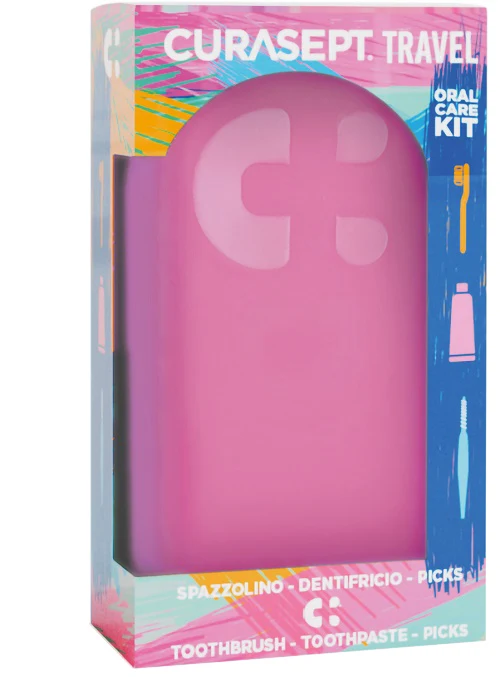 Curasept travel fuxia 1 spazzolino + 1 dentifricio 20 ml + 3 picks