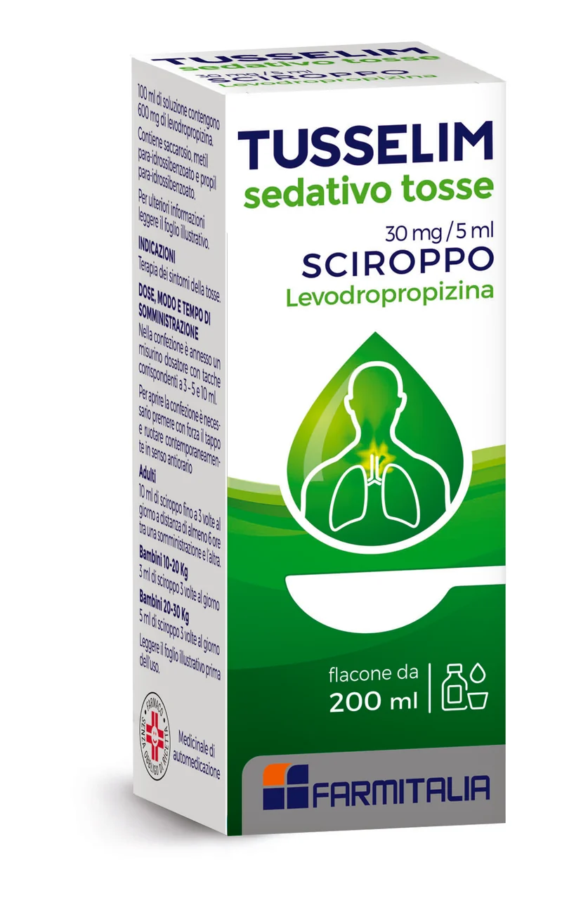Tusselim sedativo tosse 30 mg/5 ml sciroppo levodropropizina