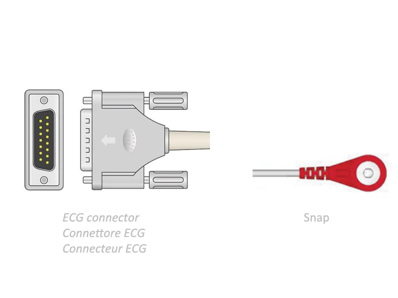 Cavo Paziente ECG 3,5 M - Snap - Compatibile Esaote, Shiller