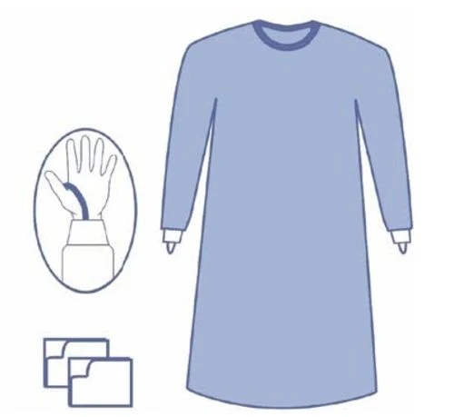 Camice monouso chirurgico in TNT Azzurro Essential Standard - Sterile