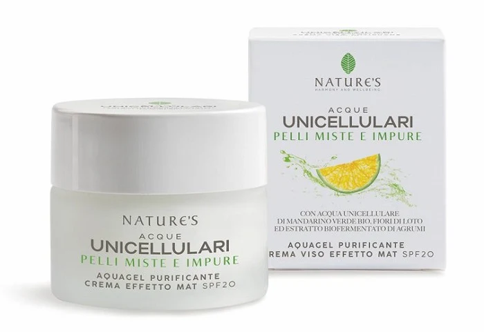 Nature's acque unicellulari aquagel crema viso effetto mat spf20 50 ml