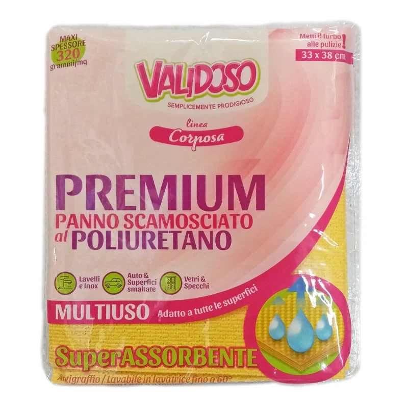 Validoso Panno Multiuso Scamosciato 33x38cm – Cartone 60 pz