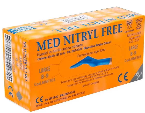 Guanti Nitrile S/Polv L 100 Pezzi