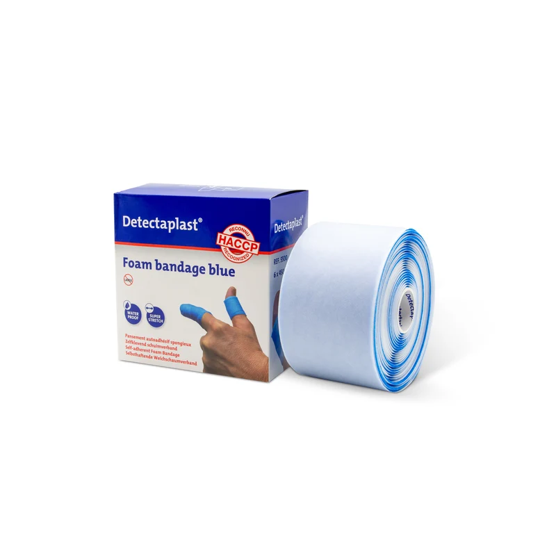 Detectaplast Bendaggio Coesivo 6 cm x 4,5 m - Ideale per Haccp