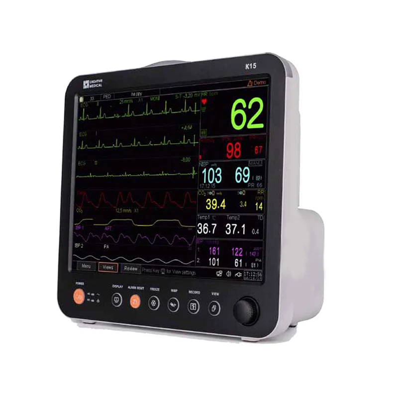 Monitor multiparametrico K15 Touchscreen - SpO2, NIBP, ECG (5 deriv.), TEMP, RESP, IBP e EtCO2