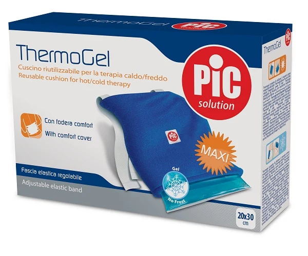 Cuscino thermogel riutilizzabile per terapia caldo freddo cm 20x30 con fodera fascia elastica itc