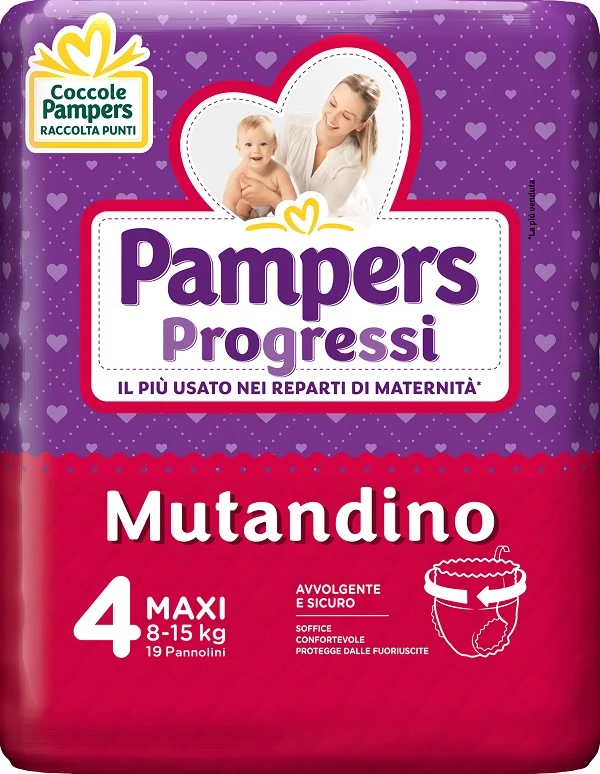 Pampers progretgtgi mutandino cp tg4 maxi 19 pezzi