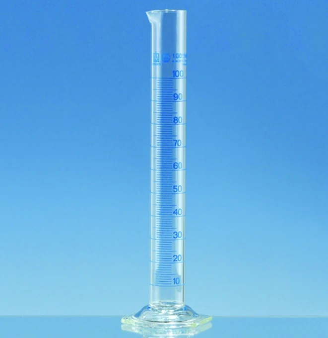 Cilindri graduati classe A in vetro borosilicato 3.3 - forma alta, graduazioni blu