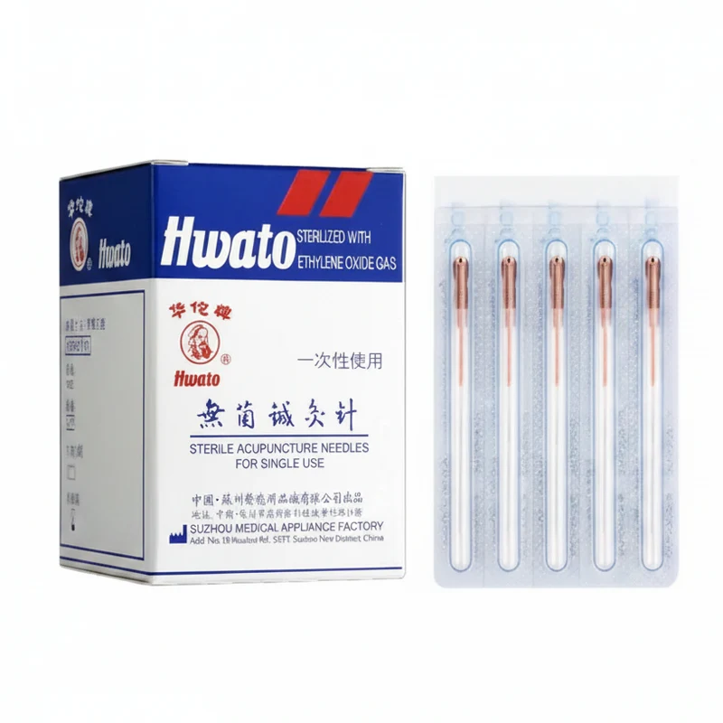 Aghi per agopuntura HWATO ramati con tubo guida - 0,30x13 mm (100 pz.)