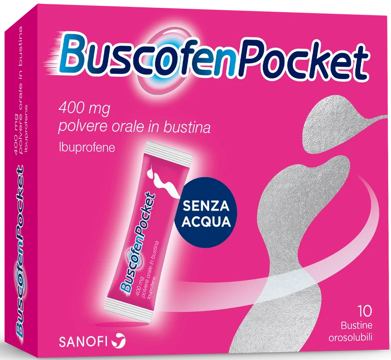 Buscofenpocket 400 mg polvere orale in bustina ibuprofene