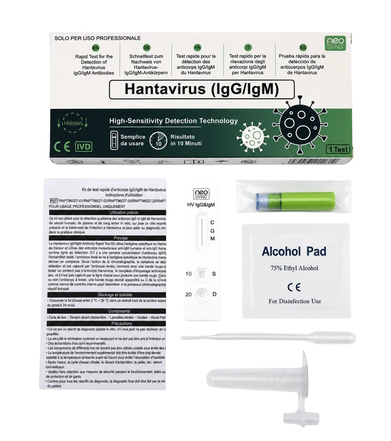 Test rapido Hantavirus IgG/IgM professionale neo LIVING - kit da 5 a 20 test