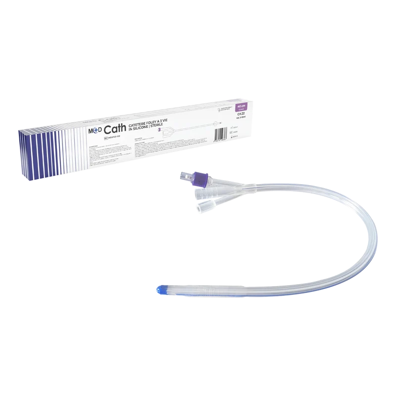 M+D Cath 3 Vie Silicone catetere Foley a 3 vie completamente in silicone - sterile - latex free