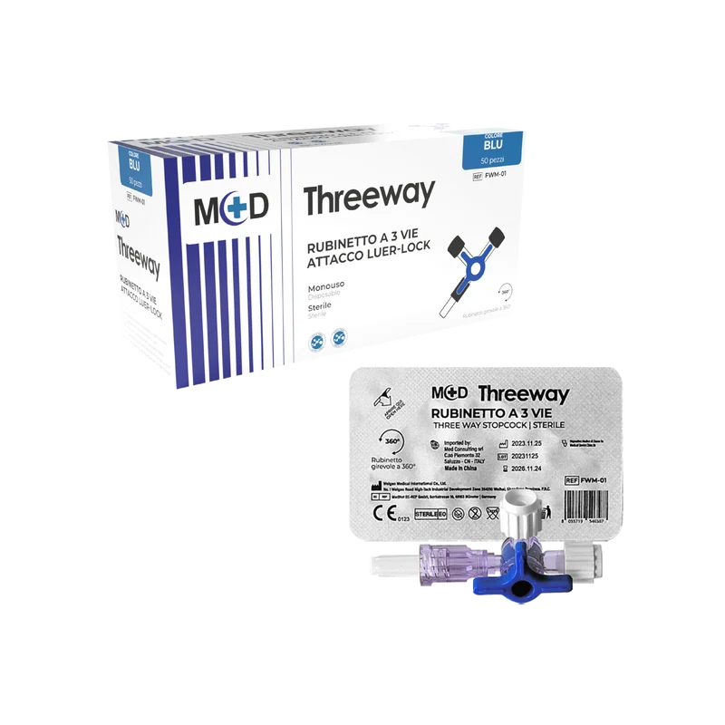 M+D Threeway rubinetto a 3 vie per linee infusionali - sterile