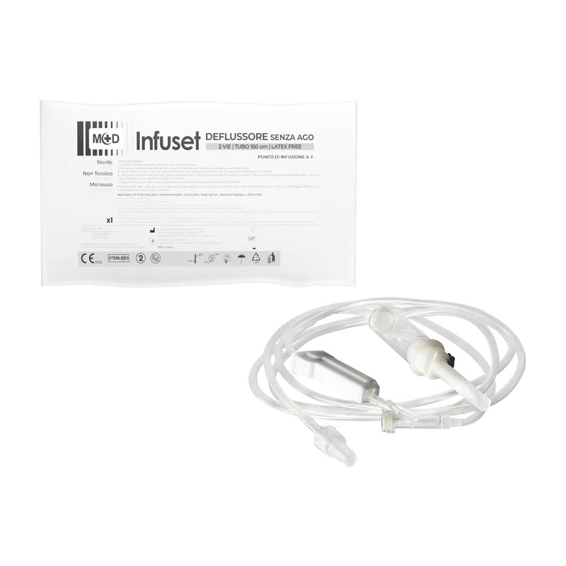 M+D Infuset 2 Vie deflussore a 2 vie sterile - cartone 500 pz