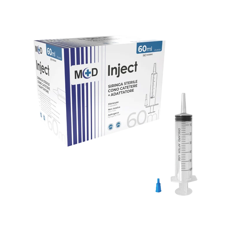 M+D INJECT cono catetere siringa sterile 100ml - cartone 100 pezzi
