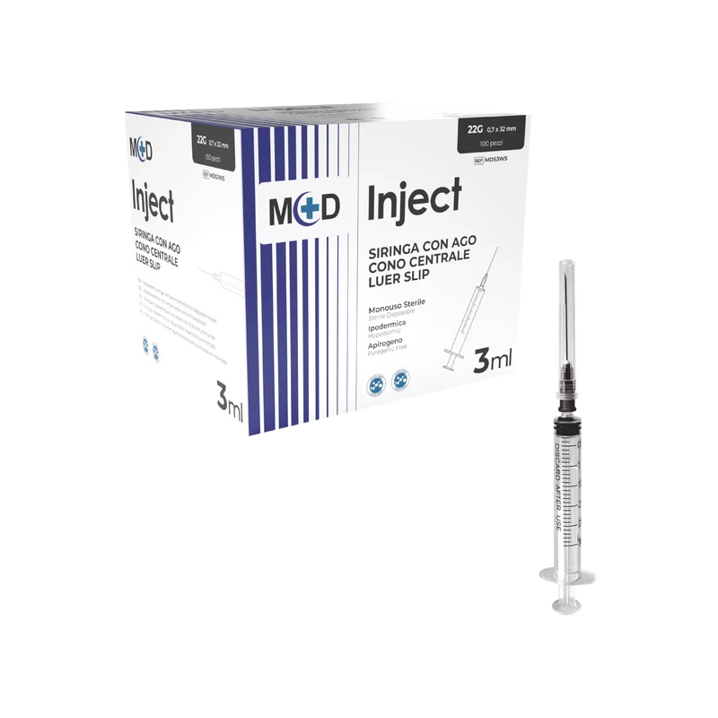 M+D INJECT CON AGO siringa monouso 3 parti con ago montato - sterile