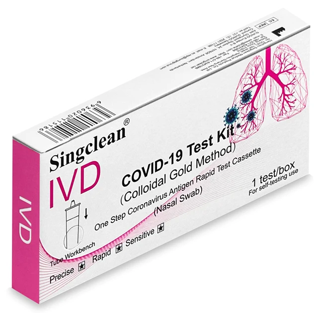 Test antigenico rapido covid-19 singclean autodiagnostico determinazione qualitativa antigeni sars-cov-2 in tamponi nasali mediante immunocromatografia