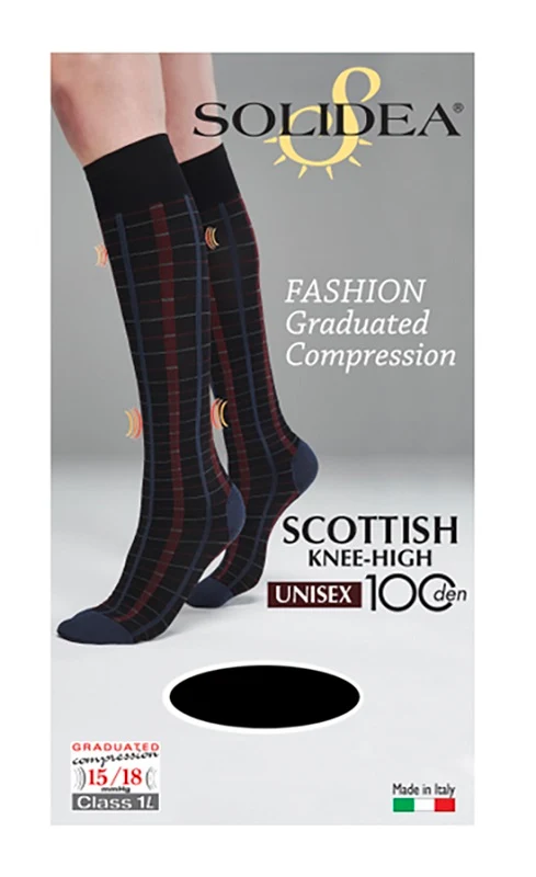 Scottish knee-high 100 unisex gambaletto fantasia nero m