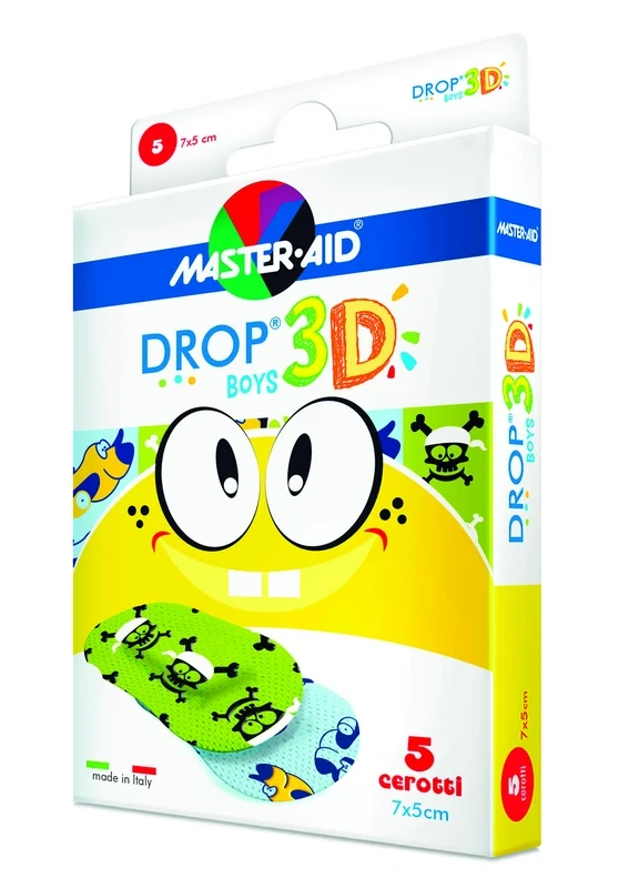 Cerotto master-aid drop3d boys 7x5 5 pezzi